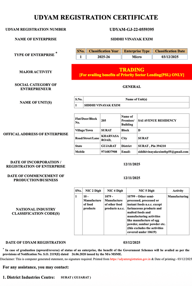 Udyam Registration